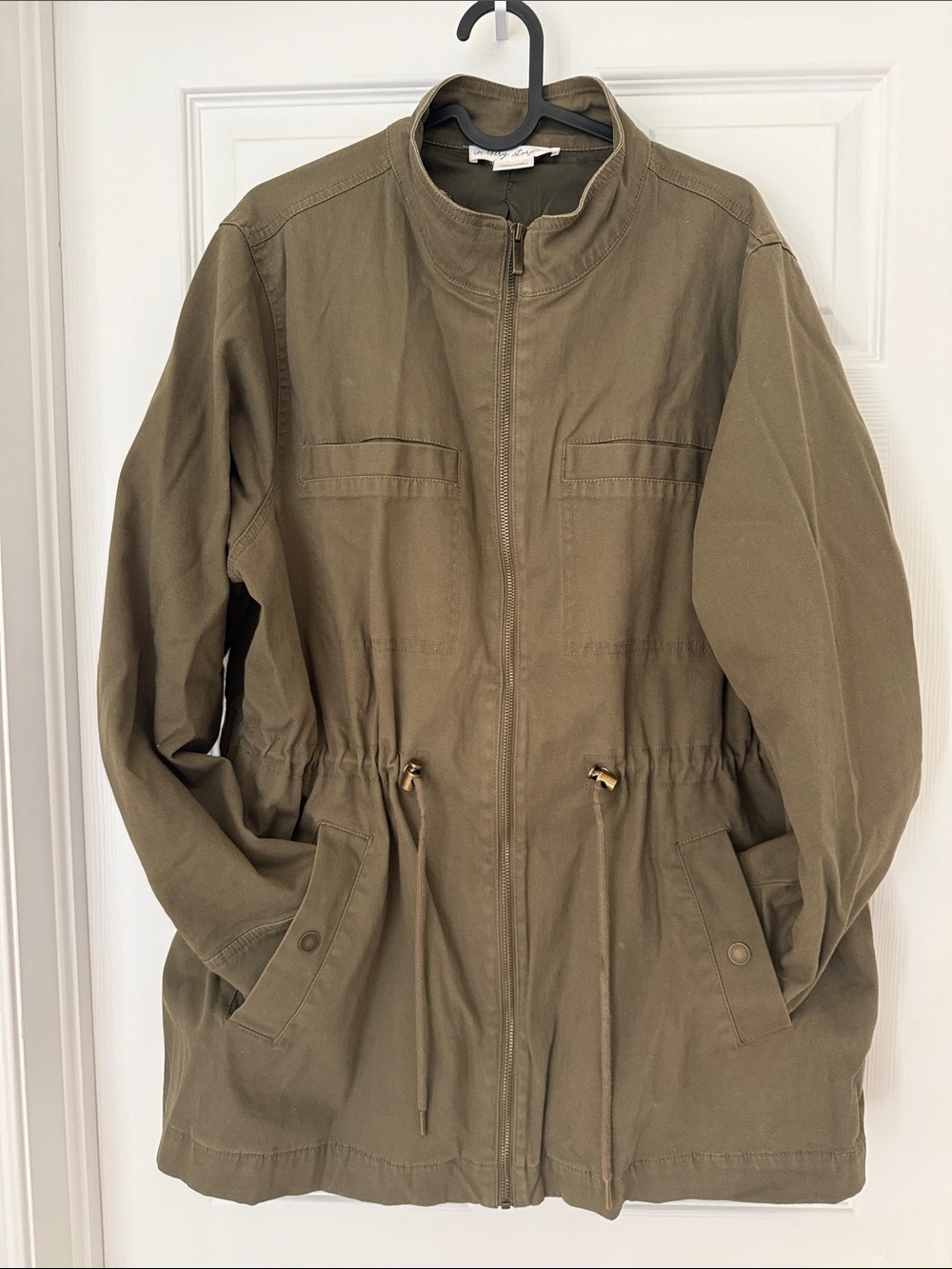Penningtons In every story Olive green Utility Drawstring Jacket, size X, UK 16